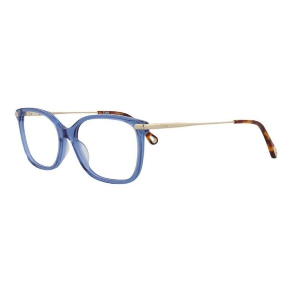 Chloé Womens Square/Rectangle Blue Gold Transparent Fashion Designer Eyewear - Picture 1 of 4